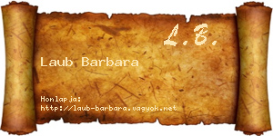 Laub Barbara névjegykártya